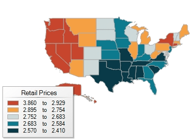 National Gas Price Map