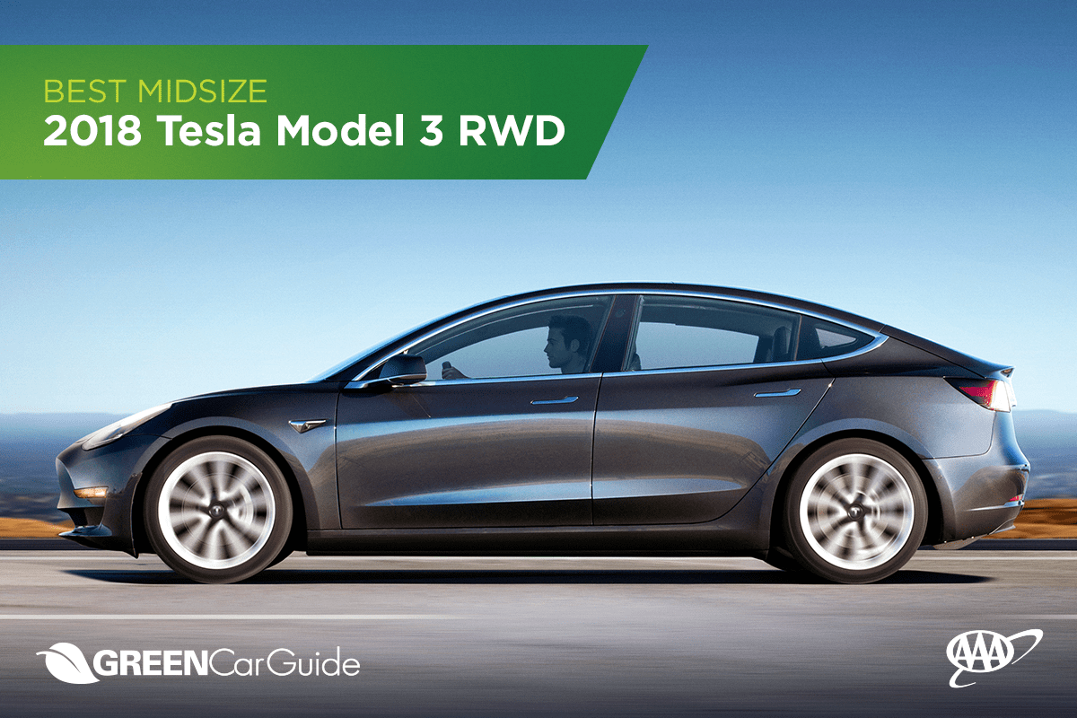 AAA Green Car Guide Best Midsize Winner Tesla Model 3