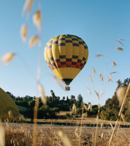 Hot Air Ballon in flight on a San Diego Adventure