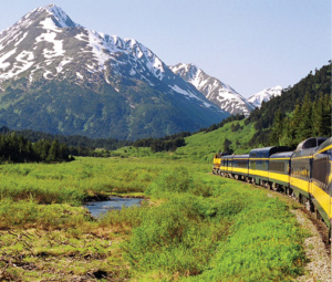 See the aurora from the Alaska Railroad.