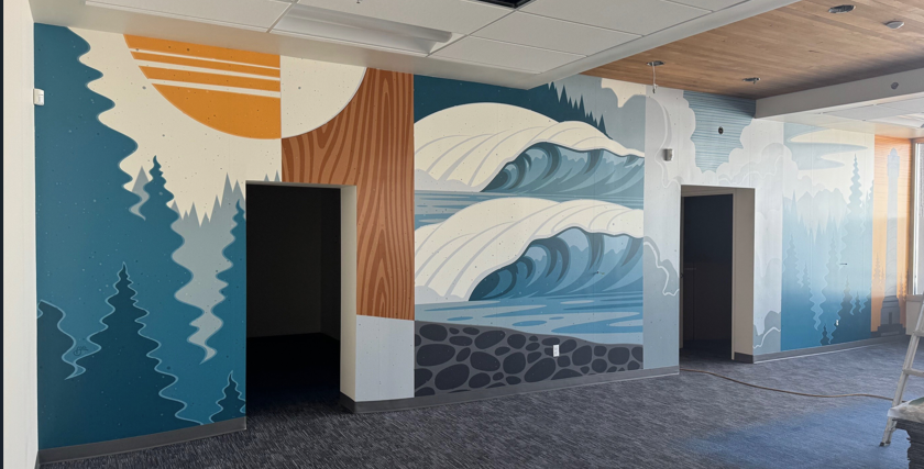 Astoria Service Center Grand Opening - mural showcasing Astoria